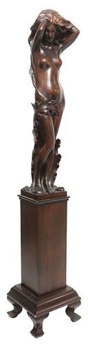 ART NOUVEAU STYLE CARVED FEMAL
