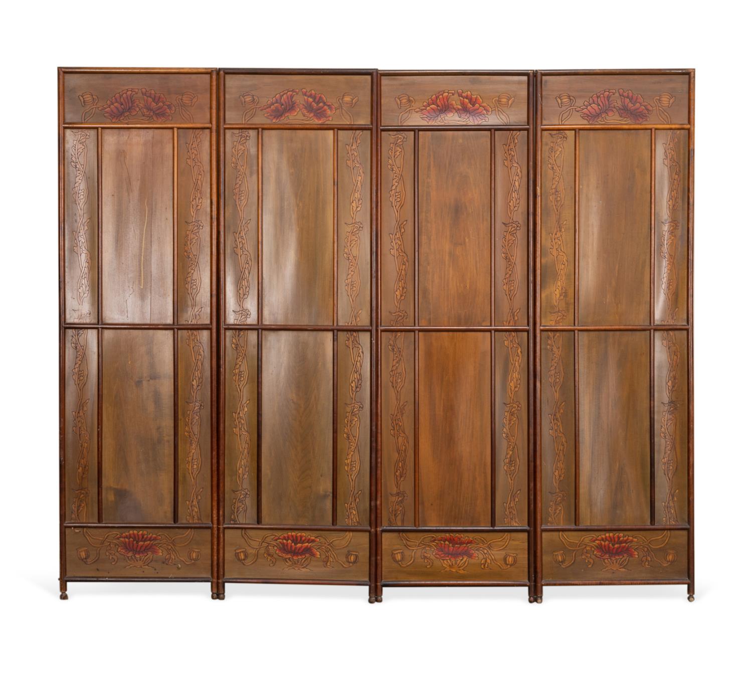 ART NOUVEAU STYLE FOUR PANEL