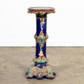 ART NOUVEAU-STYLE MAJOLICA PED