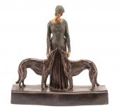 ART NOUVEAU-STYLE PATINATED BR