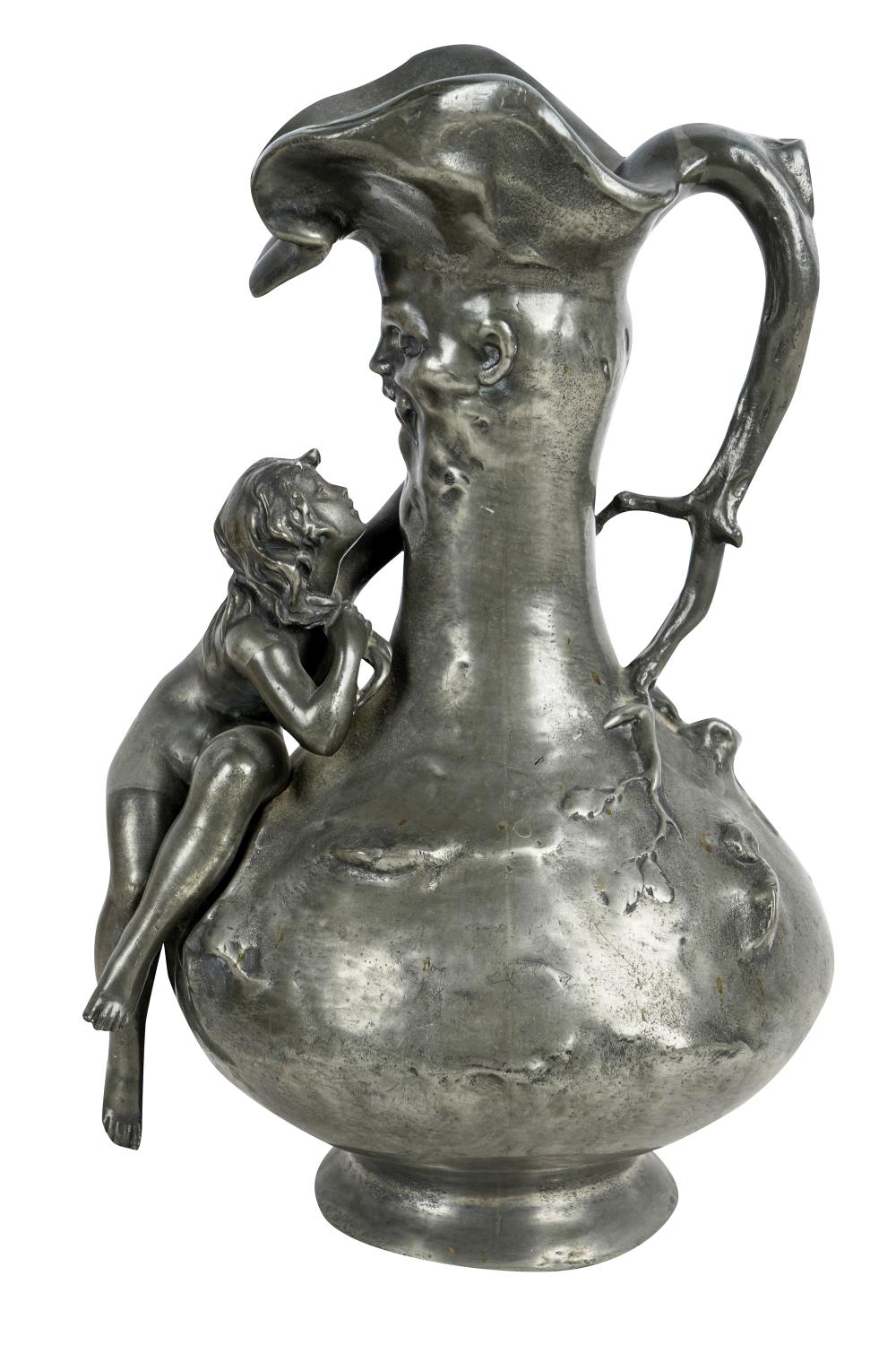 ART NOUVEAU STYLE PEWTER VASEwith a