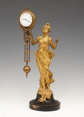 ART NOUVEAU SWINGER CLOCK, GIL