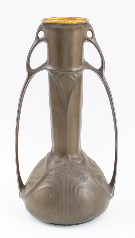 ART NOUVEAU TALL BRONZE VASE