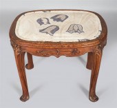 ART NOUVEAU WALNUT BENCHART NO