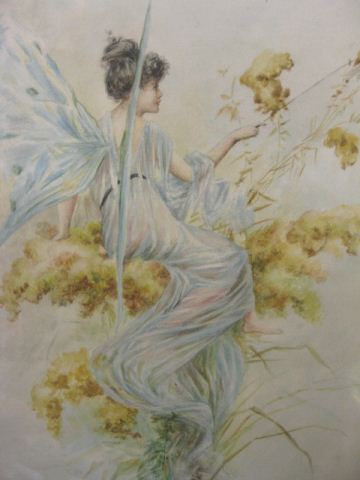 Art Nouveau Watercolor of Nymphat