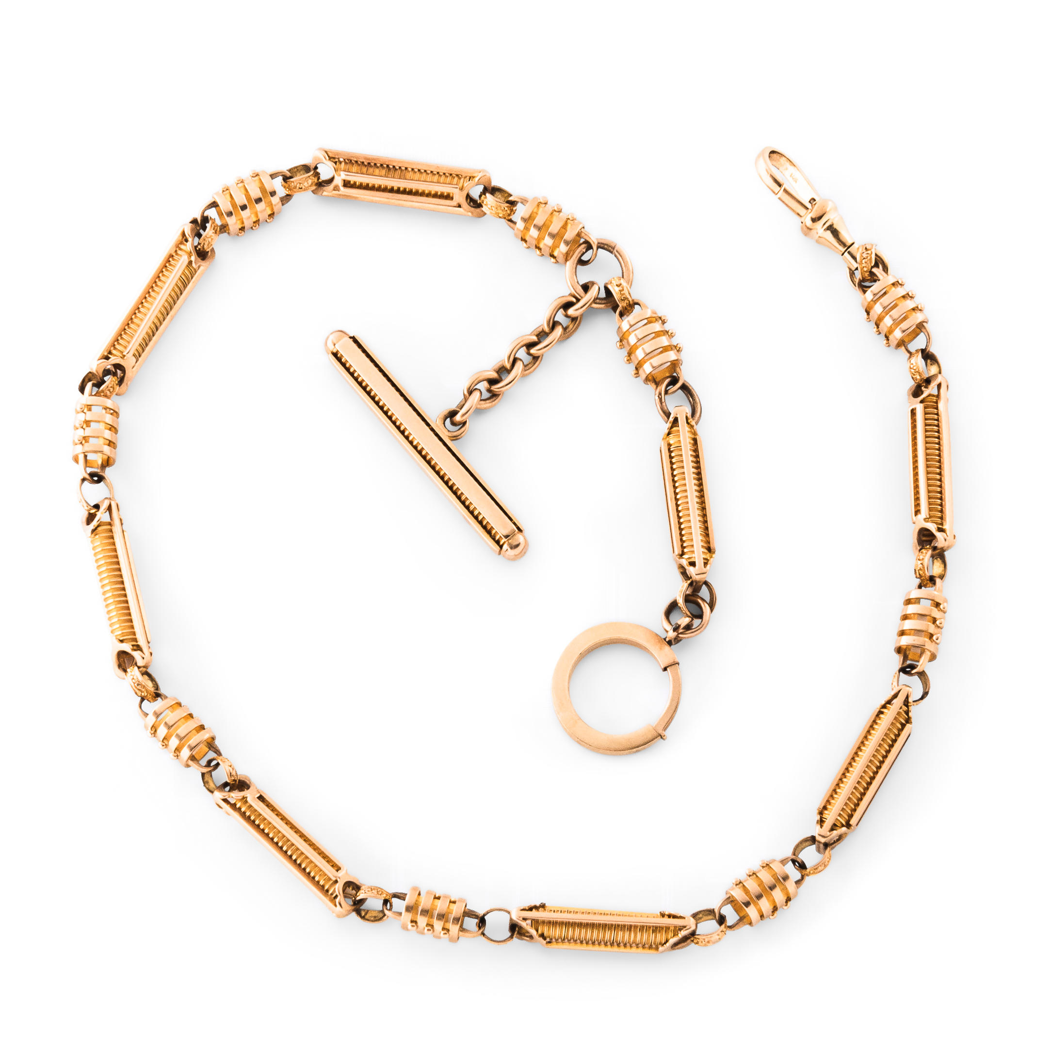 ART NOVEAU 14KT GOLD WATCH CHAIN