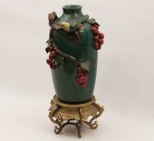 ART NOVEAU FORMED VASE ON BRON