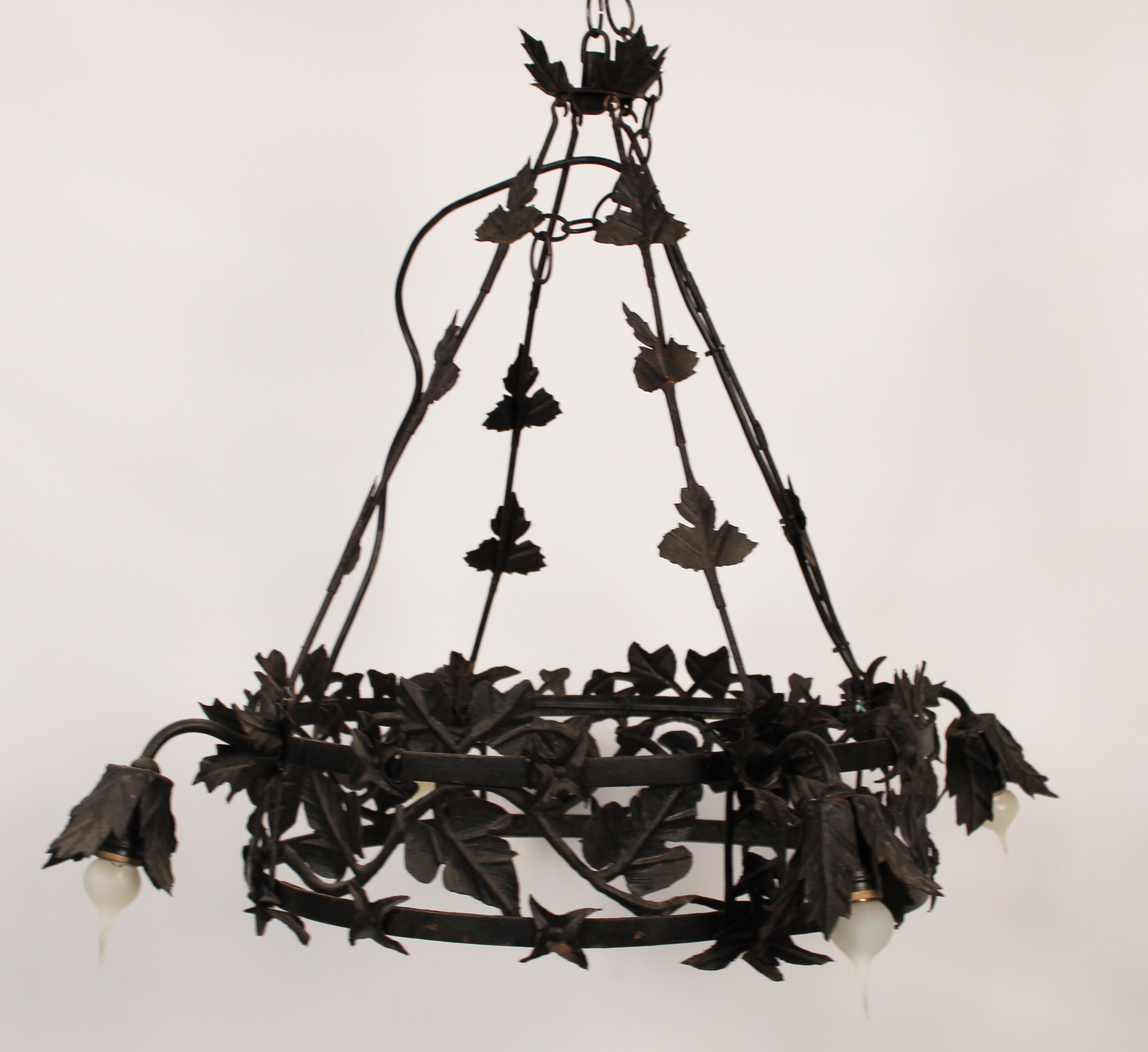 ART NOVEAU METAL 4 LIGHT CHANDELIER