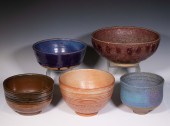 ART POTTERY BOWLS Group of (5)