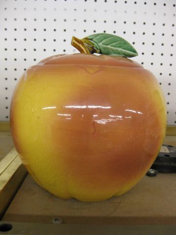 Art Pottery Cookie Jar apple 8''.