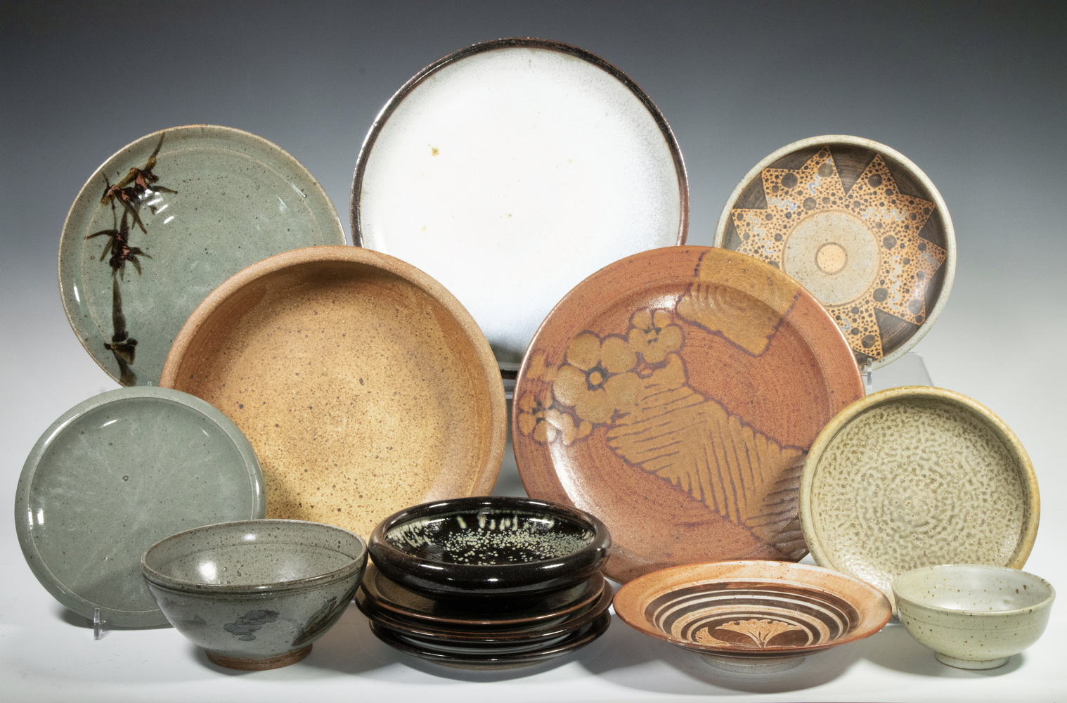 ART POTTERY DISHES Group of (14)