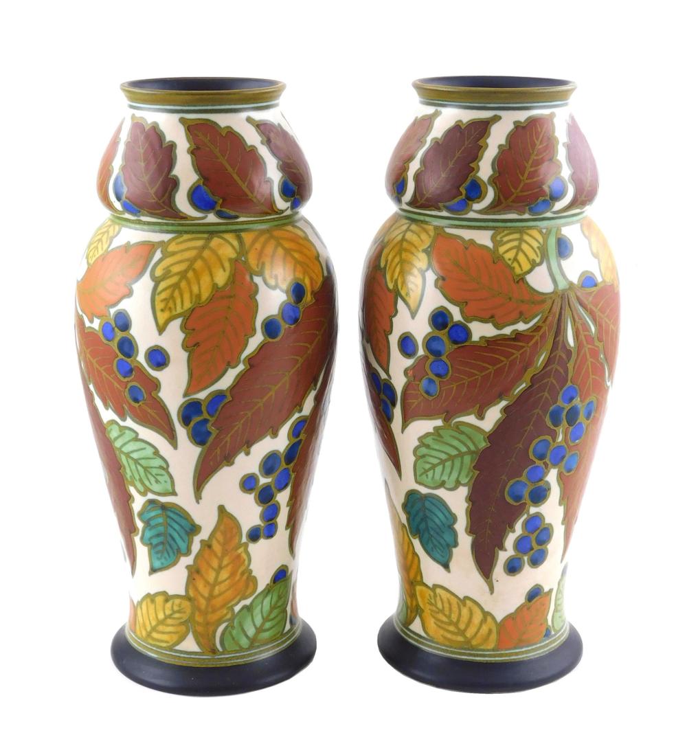 ART POTTERY: GOUDA, MATCHING PAIR