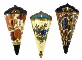 ART POTTERY: GOUDA, THREE WALL