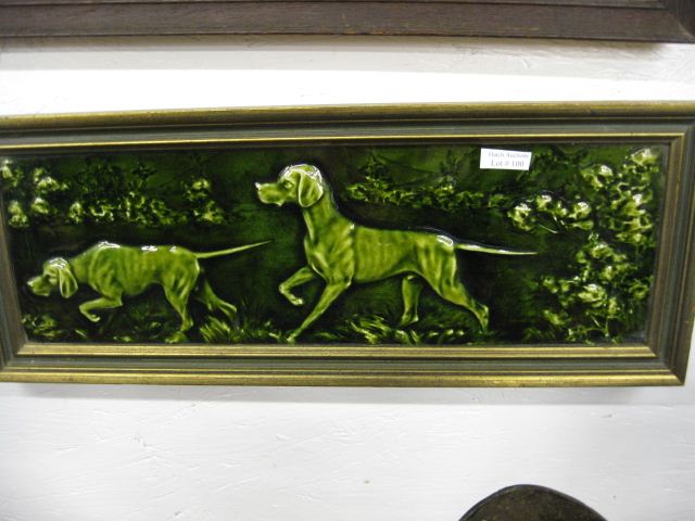 Art Pottery Plaque of Setters on
