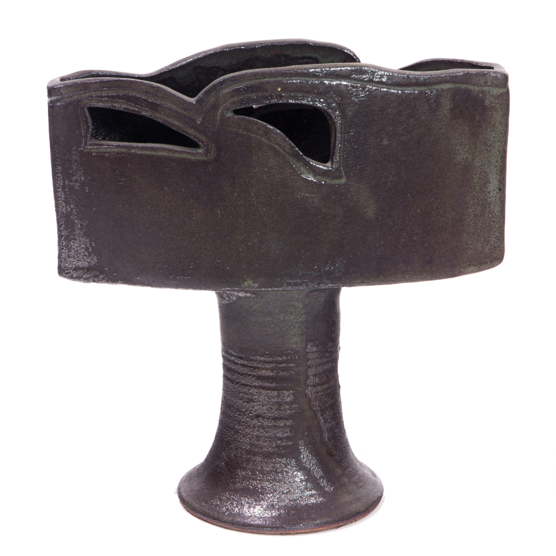 ART POTTERY STONEWARE PEDESTAL VASE