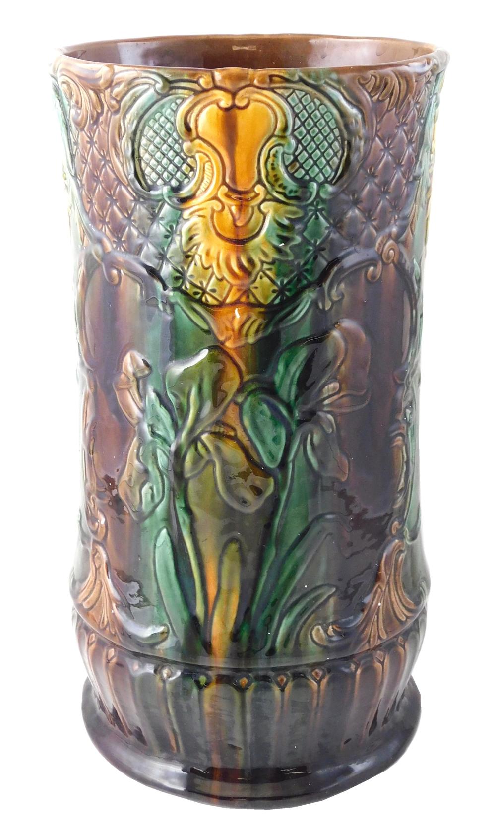 ART POTTERY UMBRELLA STAND, EARLY