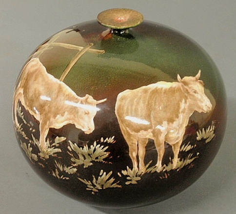 Art pottery vase decorated with