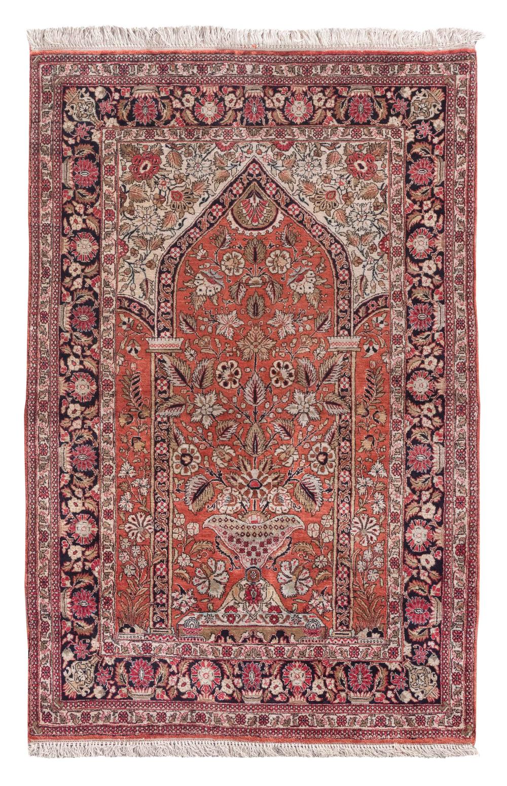 ART SILK PRAYER RUG: 3’7” X 5’7”