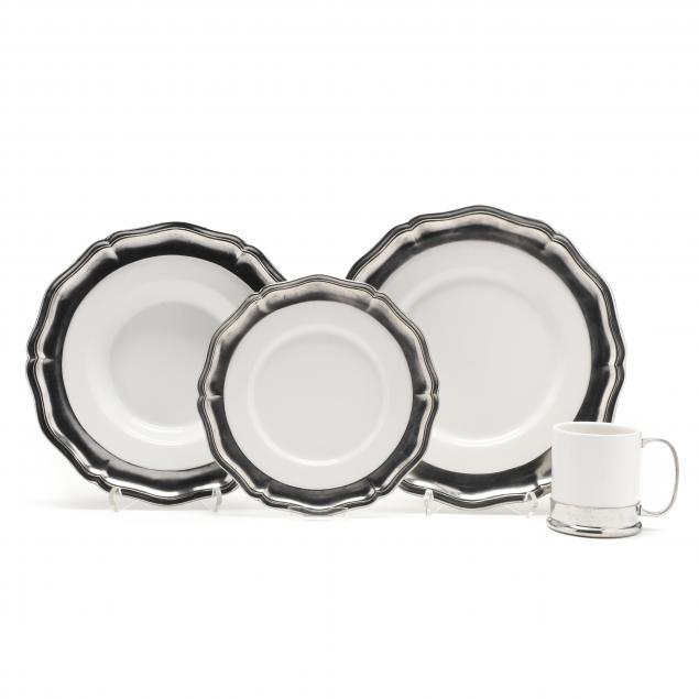ARTE ITALICA PEWTER CHINA TABLEWARE