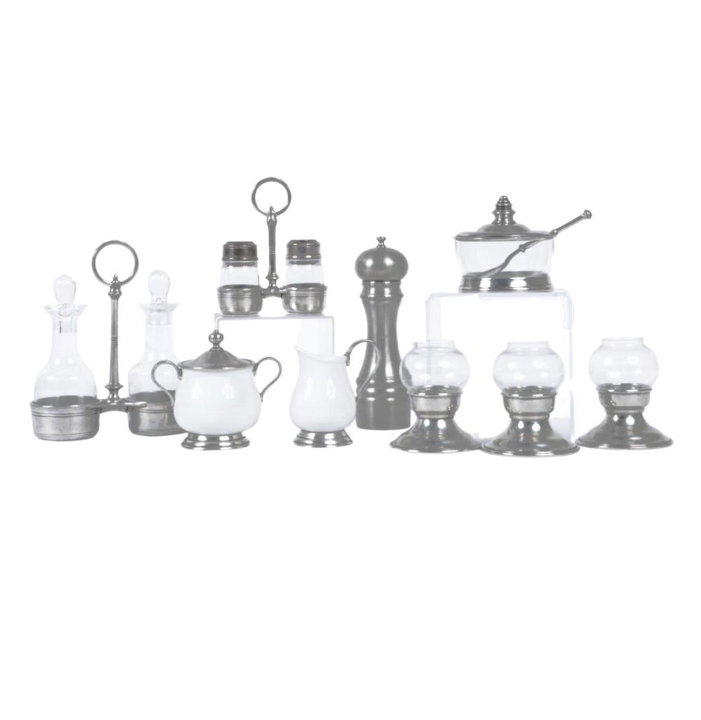 ARTE ITALICA PEWTER SERVEWARE 9PC