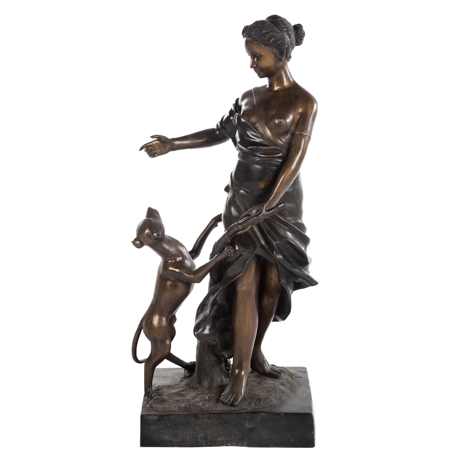 ARTEMIS WITH HUNTING HOUND BRONZE