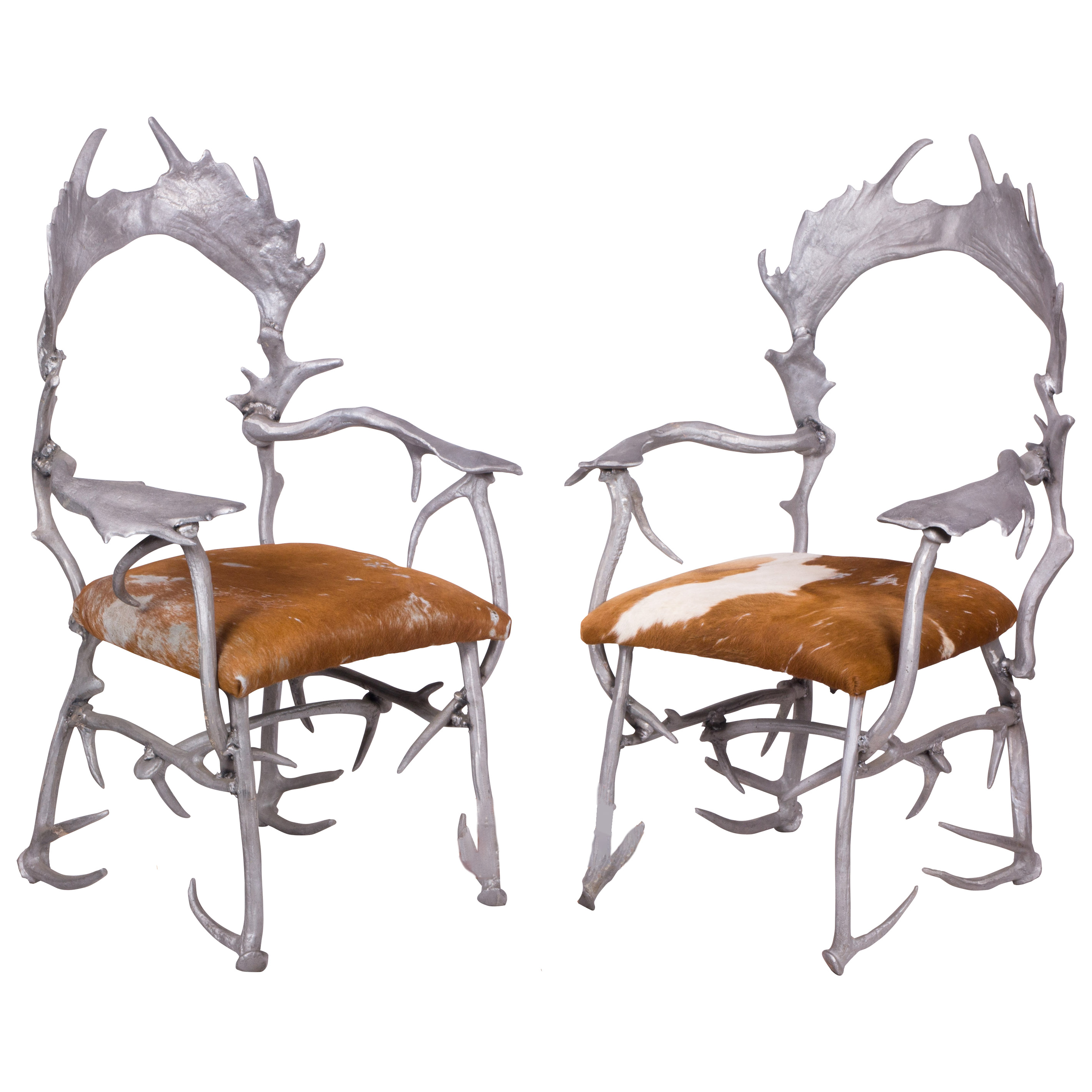 ARTHUR COURT ANTLER CHAIRS, PAIR