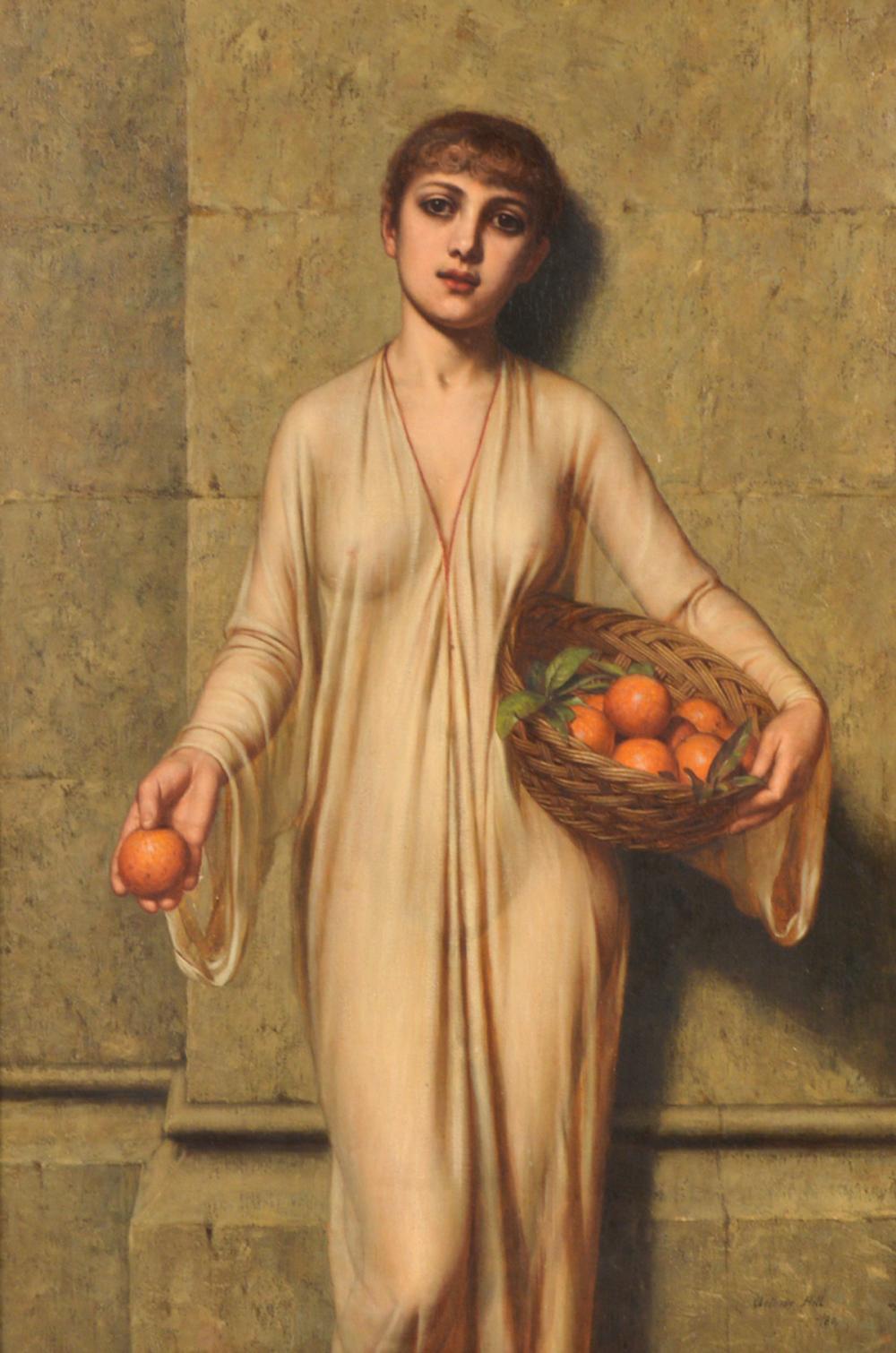 ARTHUR HILL 'THE ORANGE GIRL' OIL