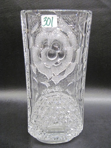 ARTISAN CLEAR CUT GLASS VASE