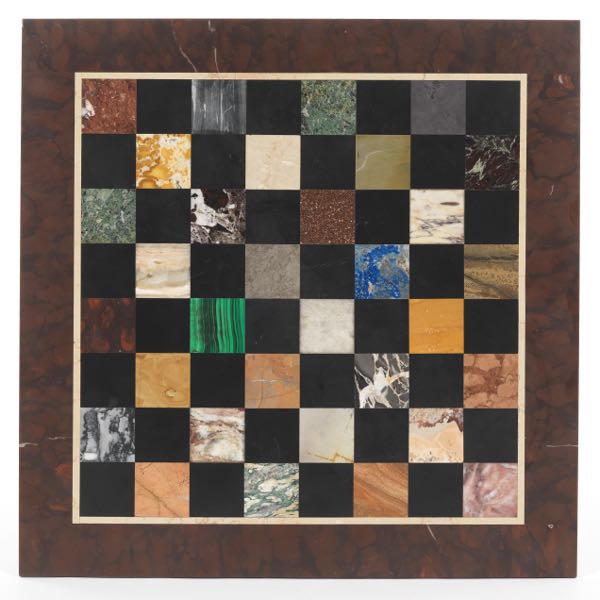 ARTISAN GEMSTONE INLAID MARBLE GAME