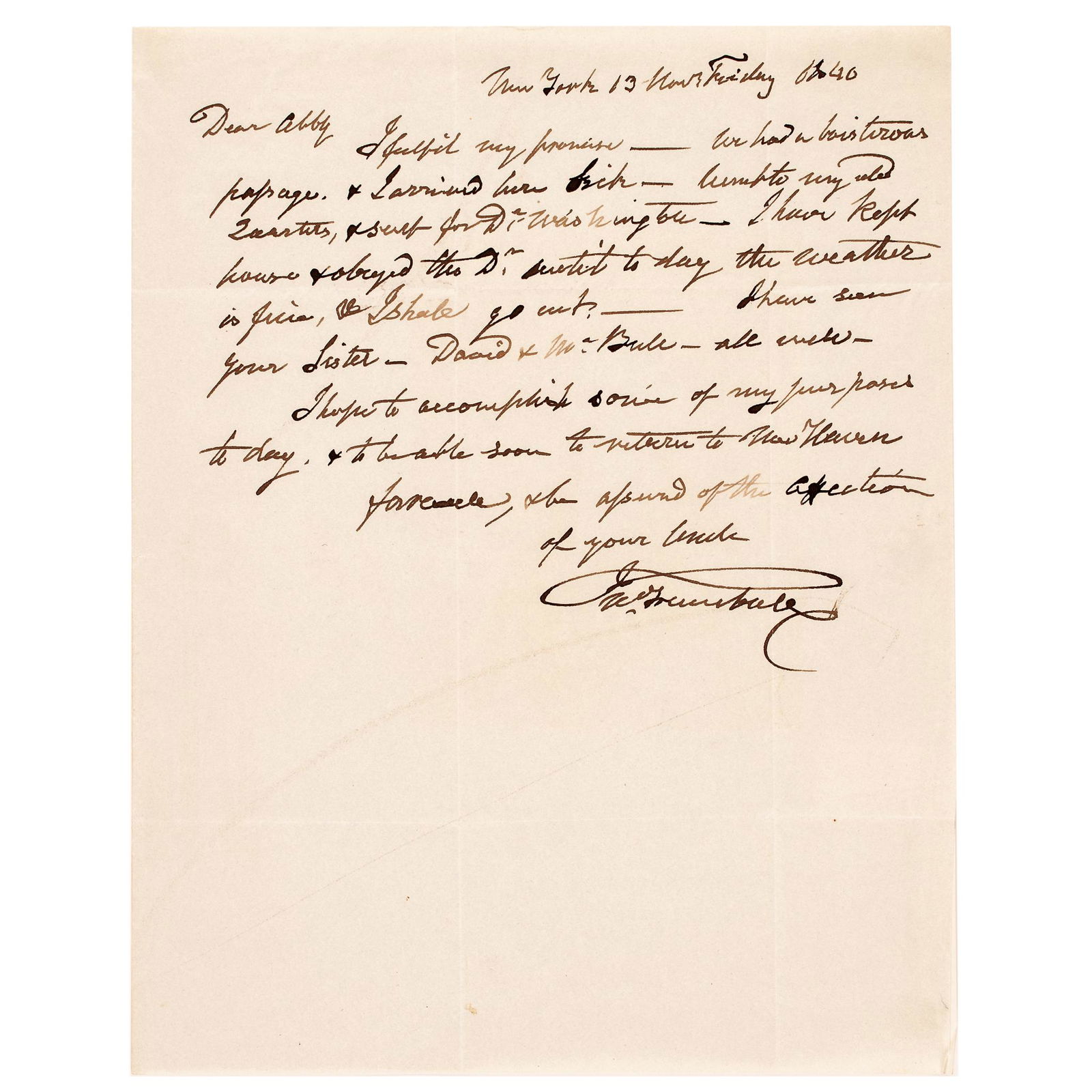 ARTIST JOHN TRUMBULL AUTOGRAPH