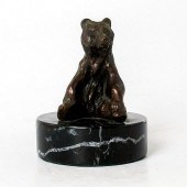 ARTIST SIGNED BRONZE BEAR SCUL
