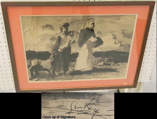Artist signed grisaille