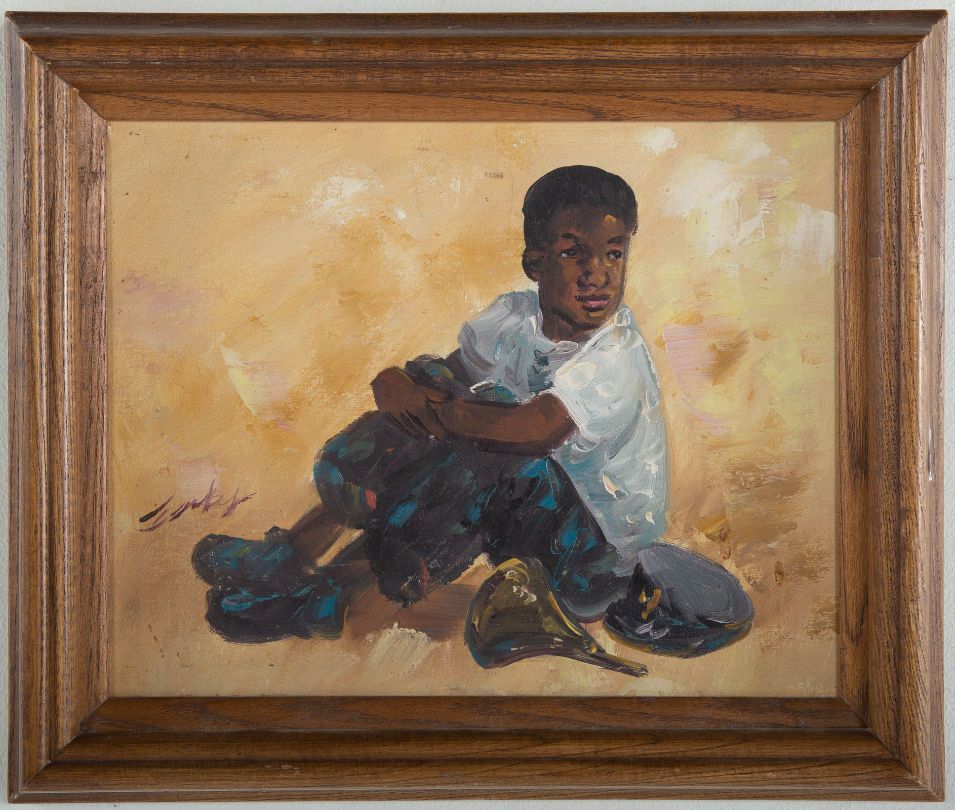 ARTIST UNKNOWN, 20TH C. BOY SEATED,