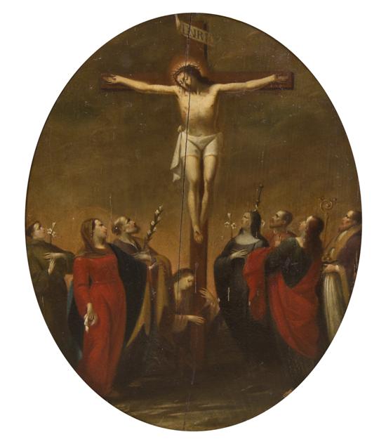 Artist Unknown Crucifixion oil on