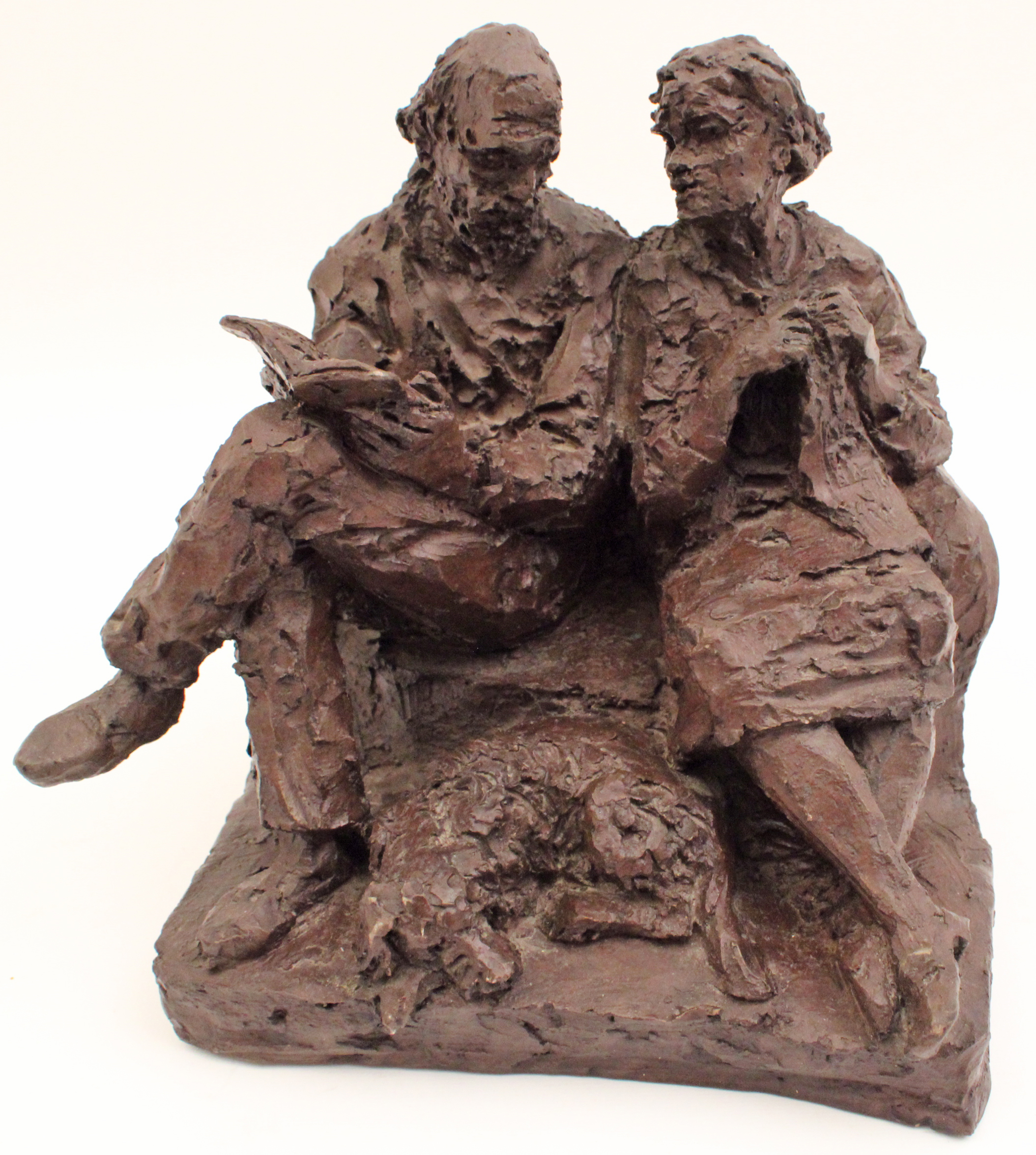 ARTISTIC WORK OF COUPLE AND DOG