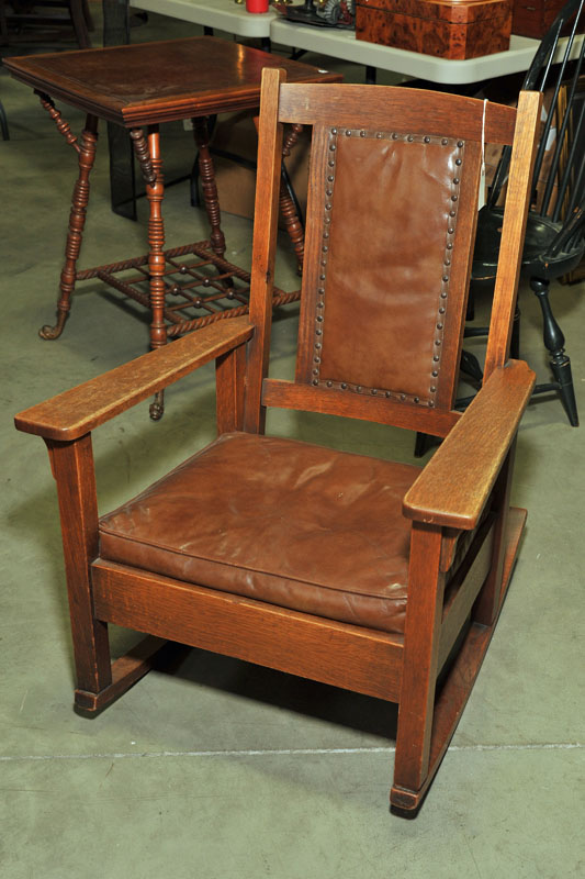 ARTS AND CRAFTS ARMCHAIR ROCKER.