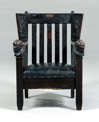 Arts and crafts carved oak