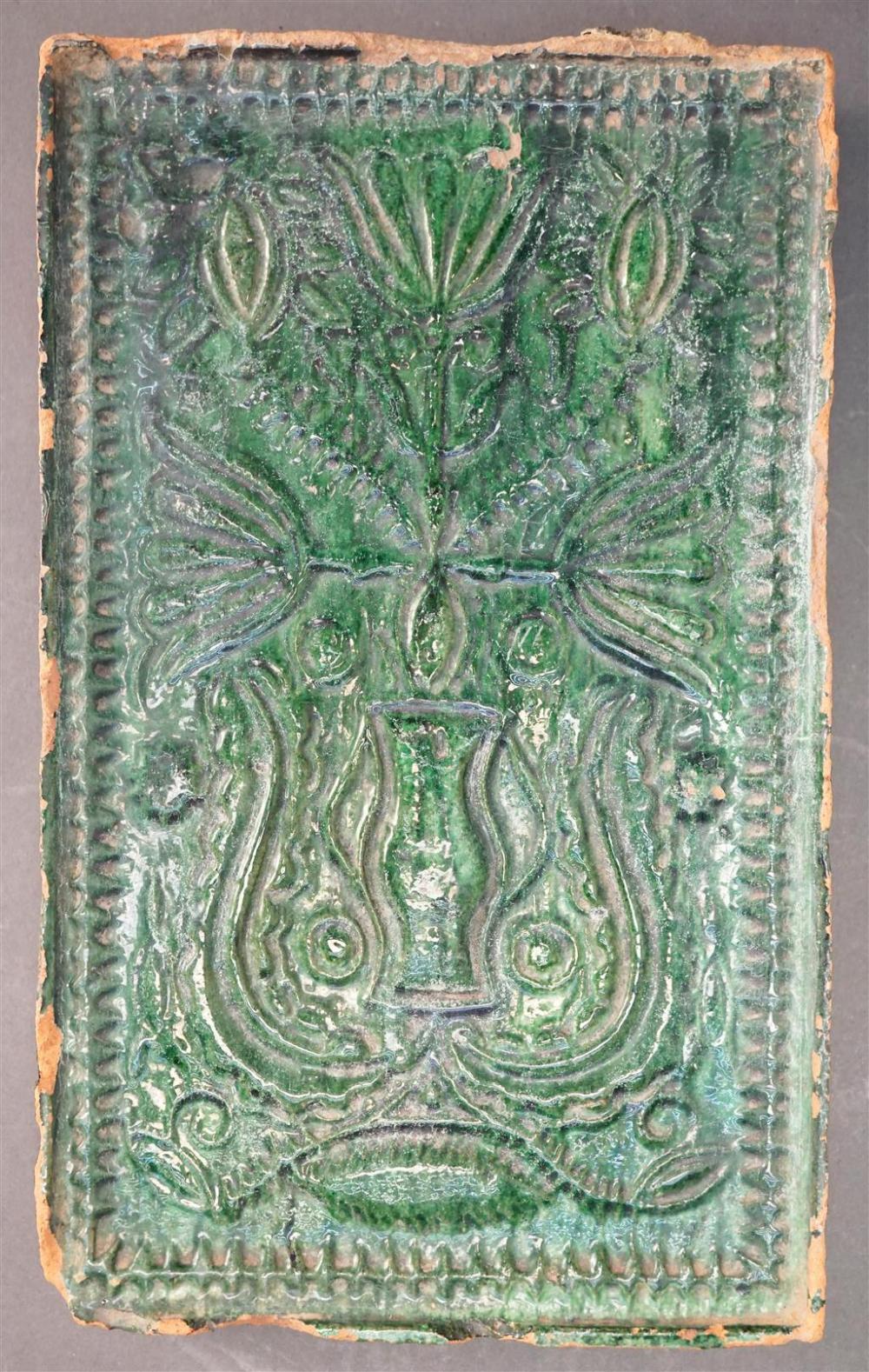 ARTS AND CRAFTS GLOSSY GREEN GLAZED