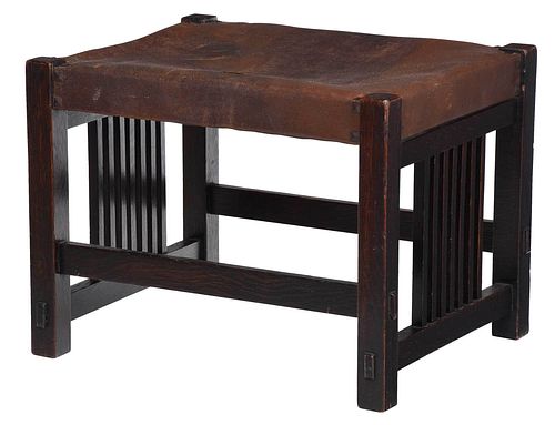ARTS AND CRAFTS OAK AND LEATHER