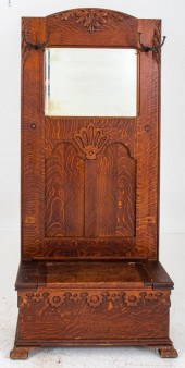 ARTS AND CRAFTS OAK HALL STAND