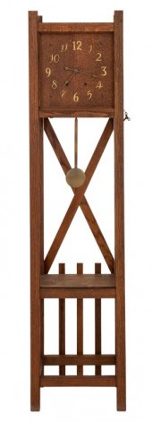 ARTS AND CRAFTS OAK TALL CASE