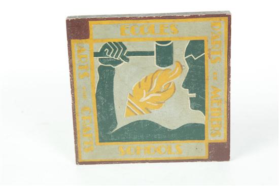 ARTS AND CRAFTS PLAQUE.  French 