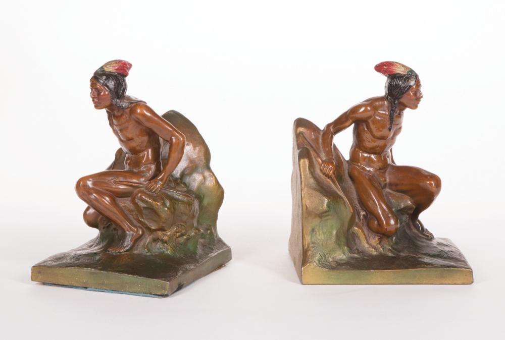 ARTS AND CRAFTS POLYCHROMED METAL