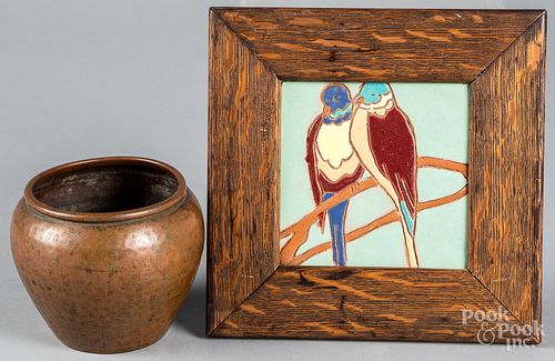 ARTS AND CRAFTS POTTERY PARROT