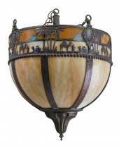 ARTS AND CRAFTS SLAG GLASS HAN