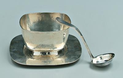 Arts and Crafts sterling gravy set: