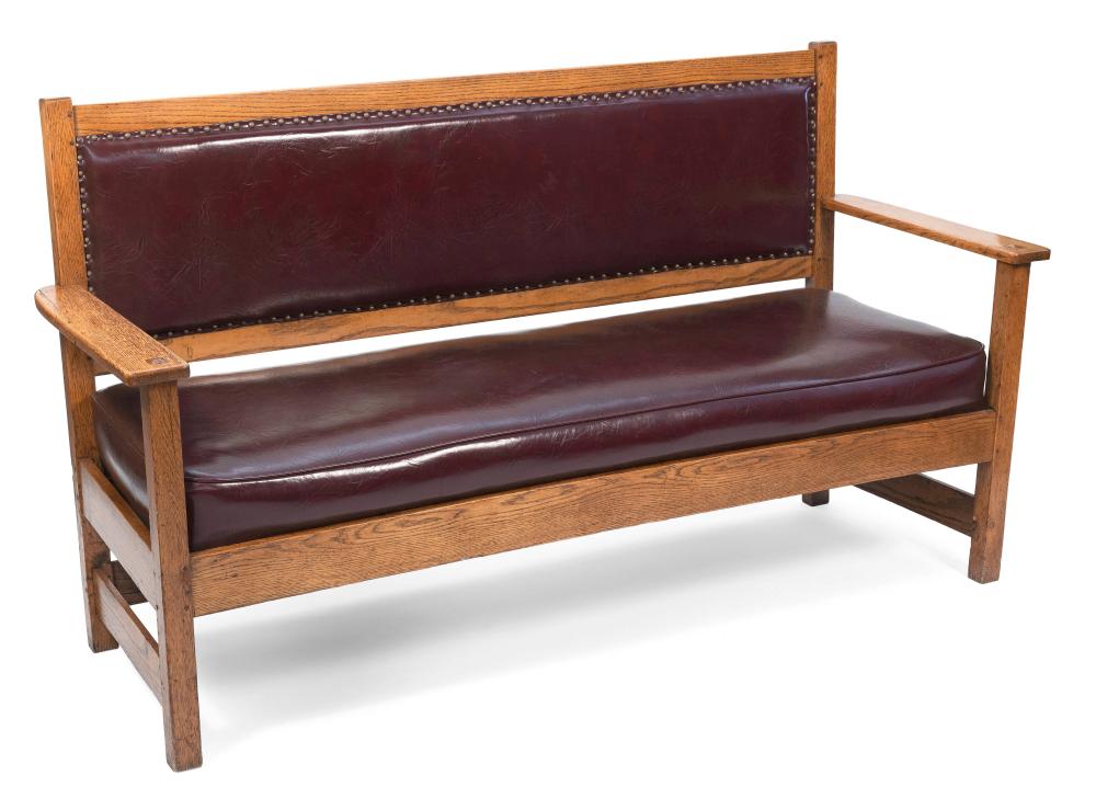 ARTS AND CRAFTS-STYLE BENCH CIRCA