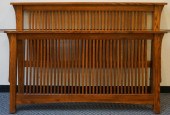 ARTS AND CRAFTS STYLE OAK QUEE