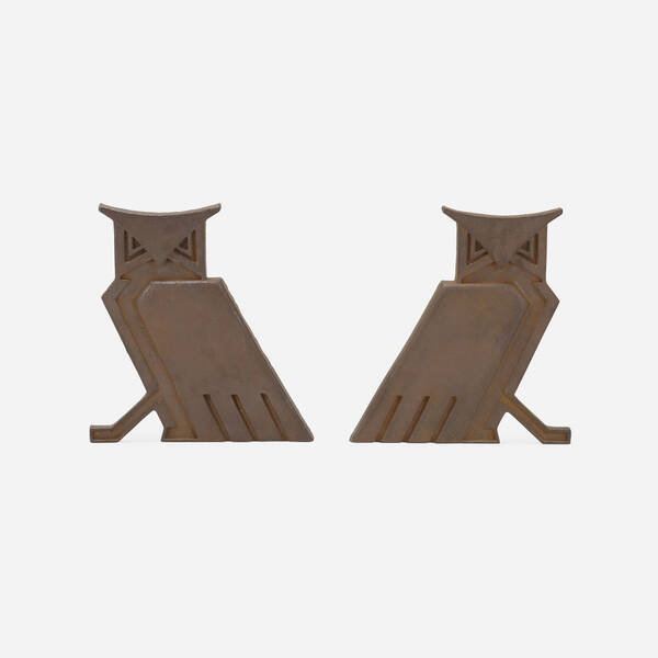 Arts & Crafts. Andirons, pair. c.