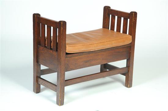 ARTS & CRAFTS BENCH.  American 